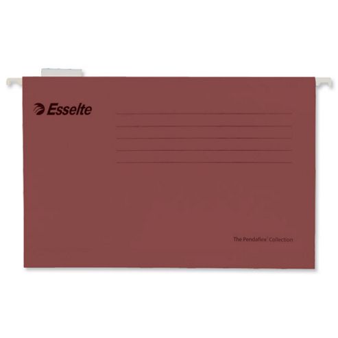 Image of Esselte Pendaflex Suspension File Kraft V-base 15mm Square 30mm Foolscap Red Ref 90336 [pack 25]