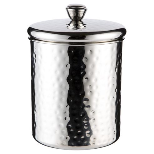 Image of Hammered Storage Canister, Large, Stainless Steel