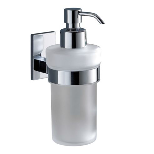 Image of Gedy Maine Frosted Glass Soap Dispenser In Chrome