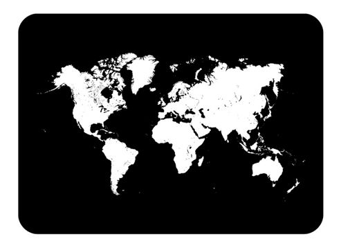 Image of Tuftop 40cm X 30cm World In Colour Worktop Saver, White On Black