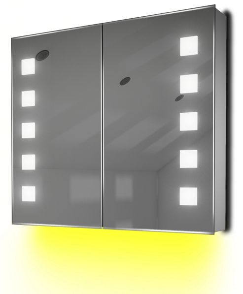 Image of Ambient Bathroom Mirror Cabinet With Sensor & Internal Shaver Socket K132y