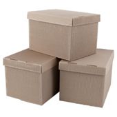 Plain Cardboard Storage Box (Copy Paper Box Size) 3pk