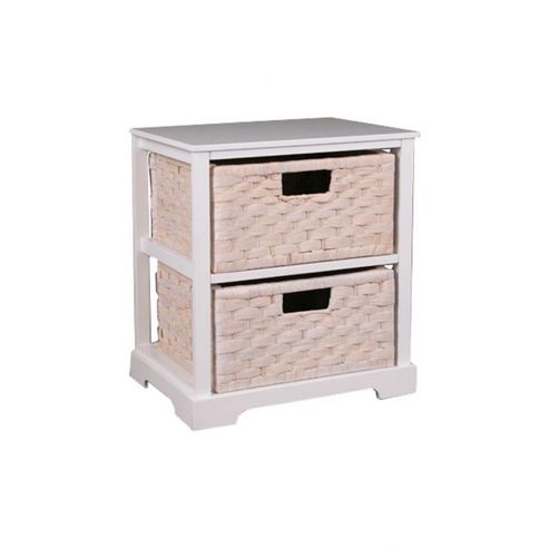 Image of Techstyle 2 Drawer Weave Cabinet - White / Whitewash