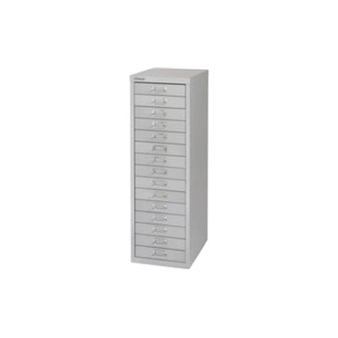Image of Bisley Multi-drawer Cabinet 39 Inches 15 Drawer Non-locking Grey 39/15 H3915nl-073
