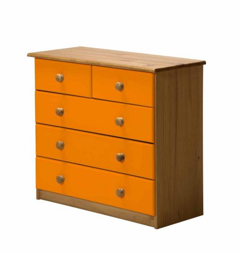 Image of Verona Drawer Chest 3 + 2 Colour Antique And Orange