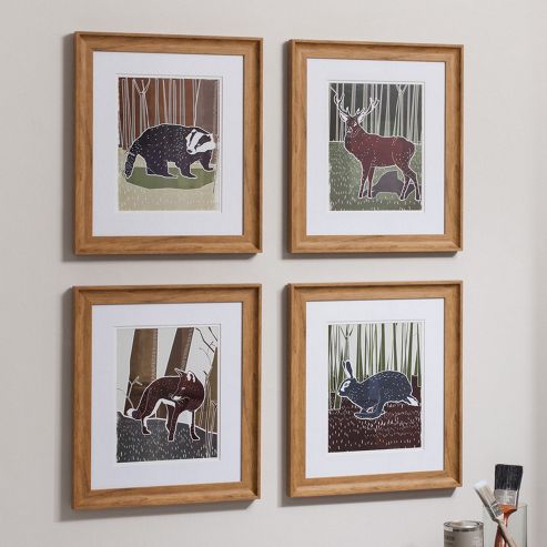 Image of Gallery 4 Piece Assorted Lino Cut Print Art Set