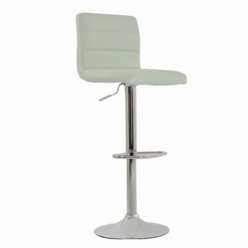 Image of Adriatic White Faux Leather Bar Stool