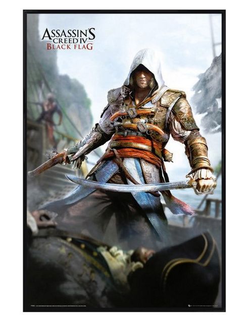 Image of Gloss Black Framed Assassin's Creed 4 Black Flag Poster