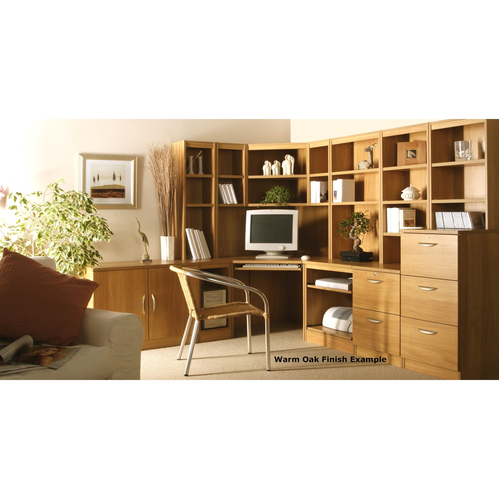 Enduro Home Office Corner Desk / Workstation - English Oak at Tescos Direct