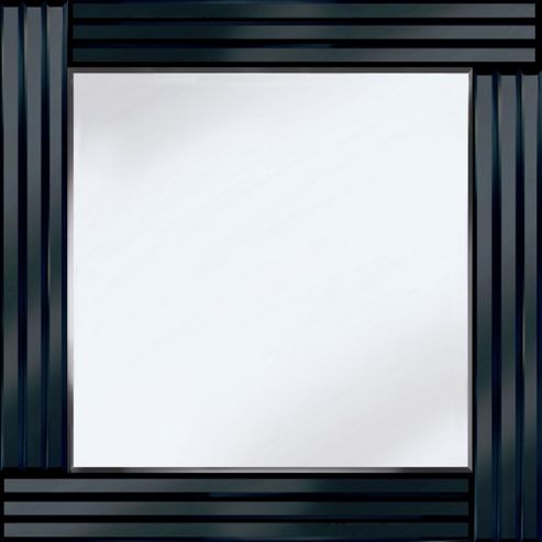 Image of Pharmore Ltd Classic Triple Bar Square Mirror - Black