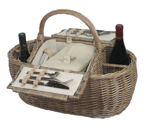 Image of Wicker Valley 4 Person Boat Hamper Picnic Basket
