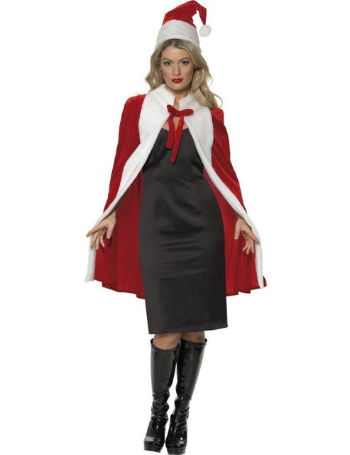 Image of Luxury Santa Cape And Hat