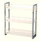 Boston Three Shelf Bookcase/Display Unit in Black - White