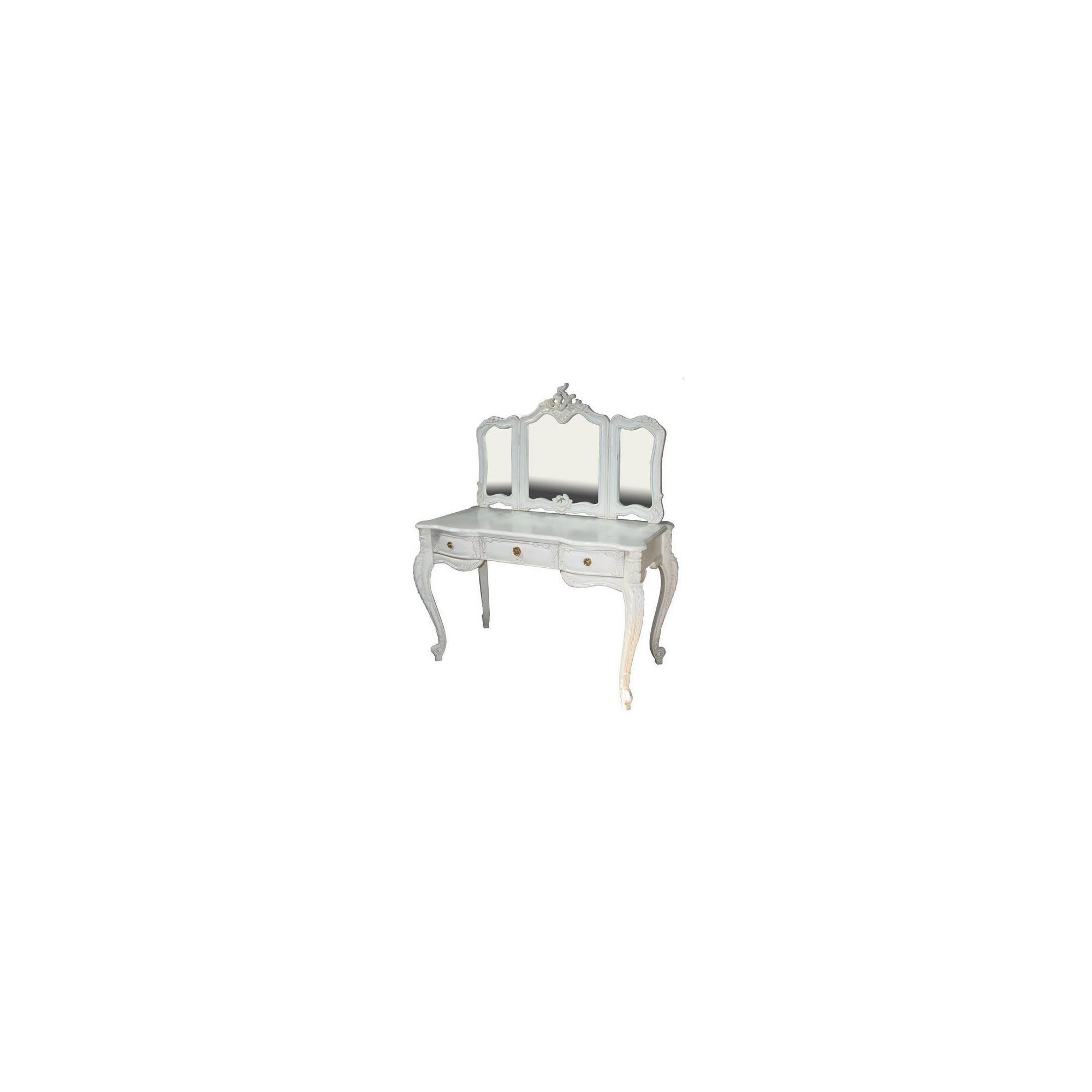 Lock stock and barrel Mahogany Rococo Dressing Table and Mirror in Mahogany - Antique White at Tesco Direct