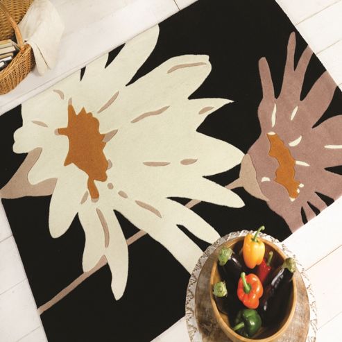 Image of The Peaks Alton Black/ochre 160x220 Acrylic Rug