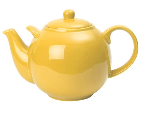 Image of London Pottery 10 Cup Globe Teapot, Lemon Yellow