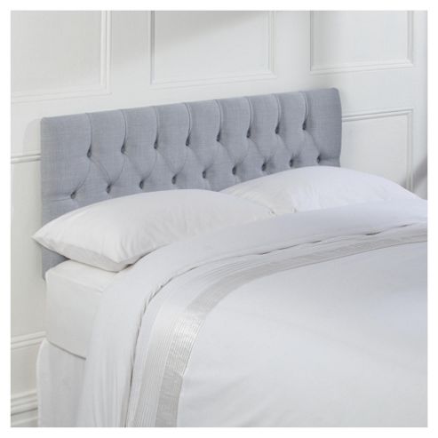Image of Seetall Preston Headboard Linen Effect Light Grey Double