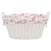 Tesco White Wicker Lined Laundry Basket