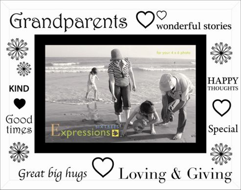 Image of Sixtrees Moments Bevelled Glass Grandparents Photo Frame