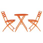 Milan Round  Steel  Folding Bistro Set - Orange
