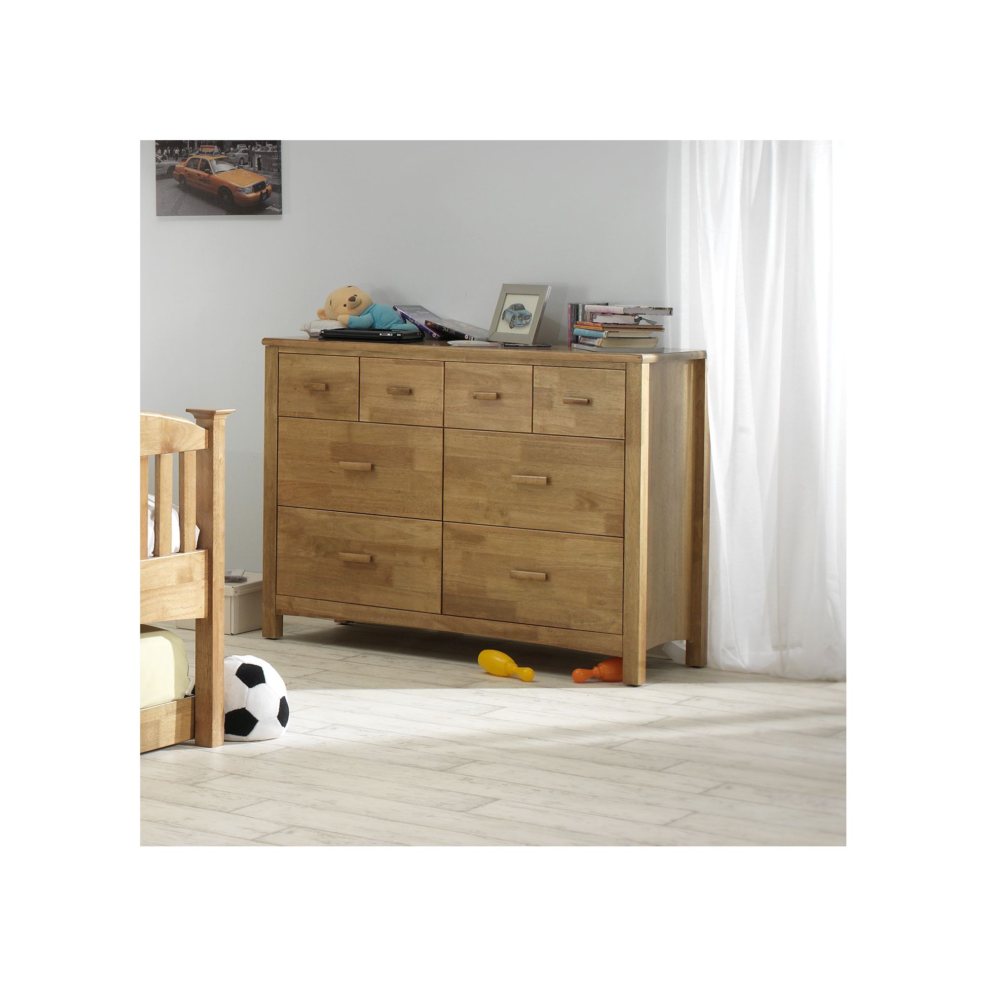 Serene Furnishings Eleanor 8 Drawer Chest - Honey Oak at Tesco Direct