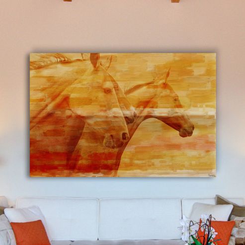 Image of Parvez Taj Horsey Canvas Wall Art - 101 Cm H X 152 Cm W X 5 Cm D