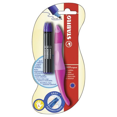 Image of Stabilo Easy Original Left Handed Pen Roller Ball Pen, Blue