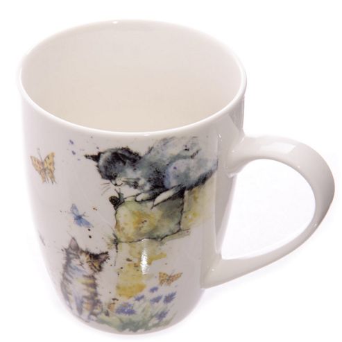 Image of Jan Pashley Down On The Farm Cat Design Single Bone China Mug