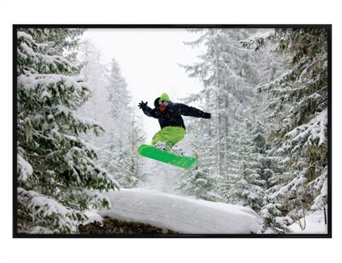 Image of Snowboarding Gloss Black Framed Snowboarder Jumping Poster