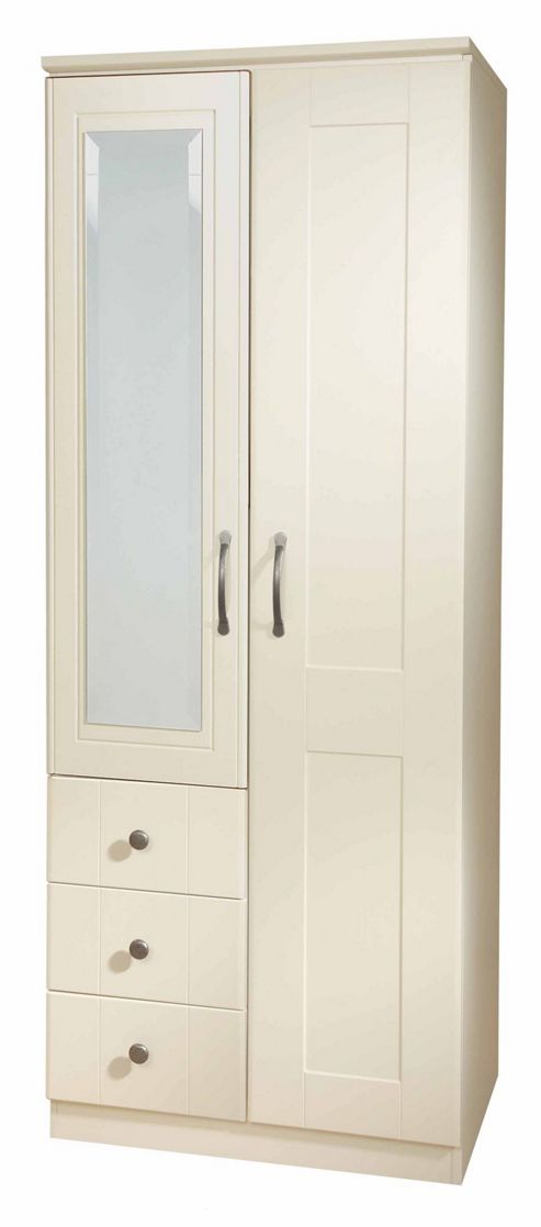 Image of Welcome Furniture Kingston 76.2 Cm Combi Wardrobe - Cream