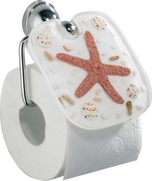 Image of Sanwood Shell Paper Roll Holder In Transparent And Chrome