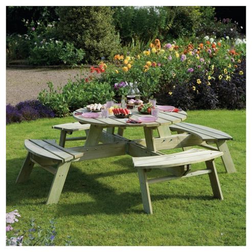 Buy Rowlinson Wooden Garden Picnic Table, Round from our 