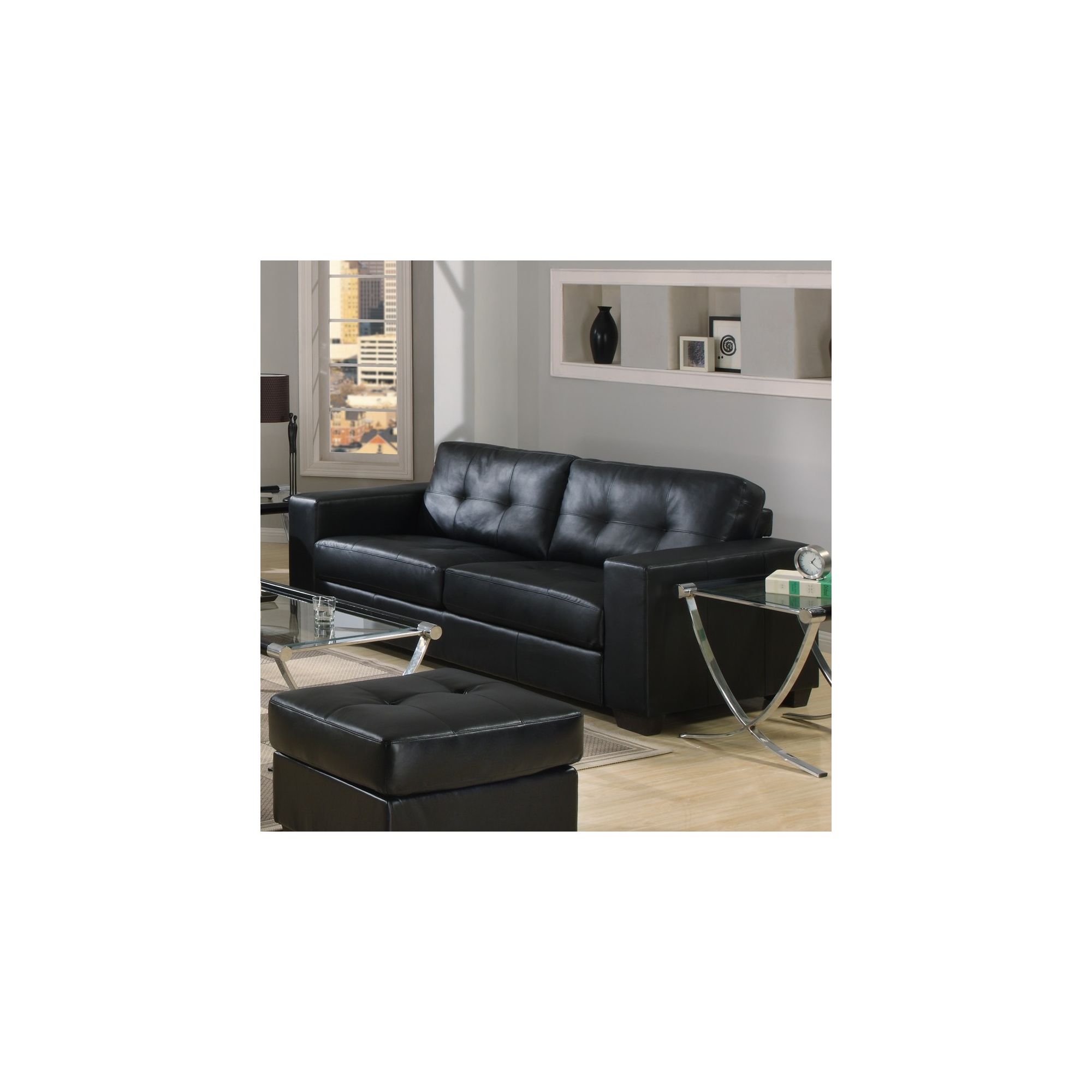 Furniture Link Gemona 3 Seater Sofa - Black at Tesco Direct