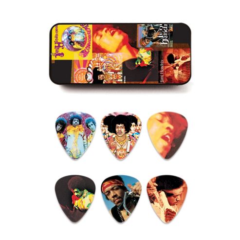 Image of Jimi Hendrix Montage Pick Tin, 12 Picks - Heavy