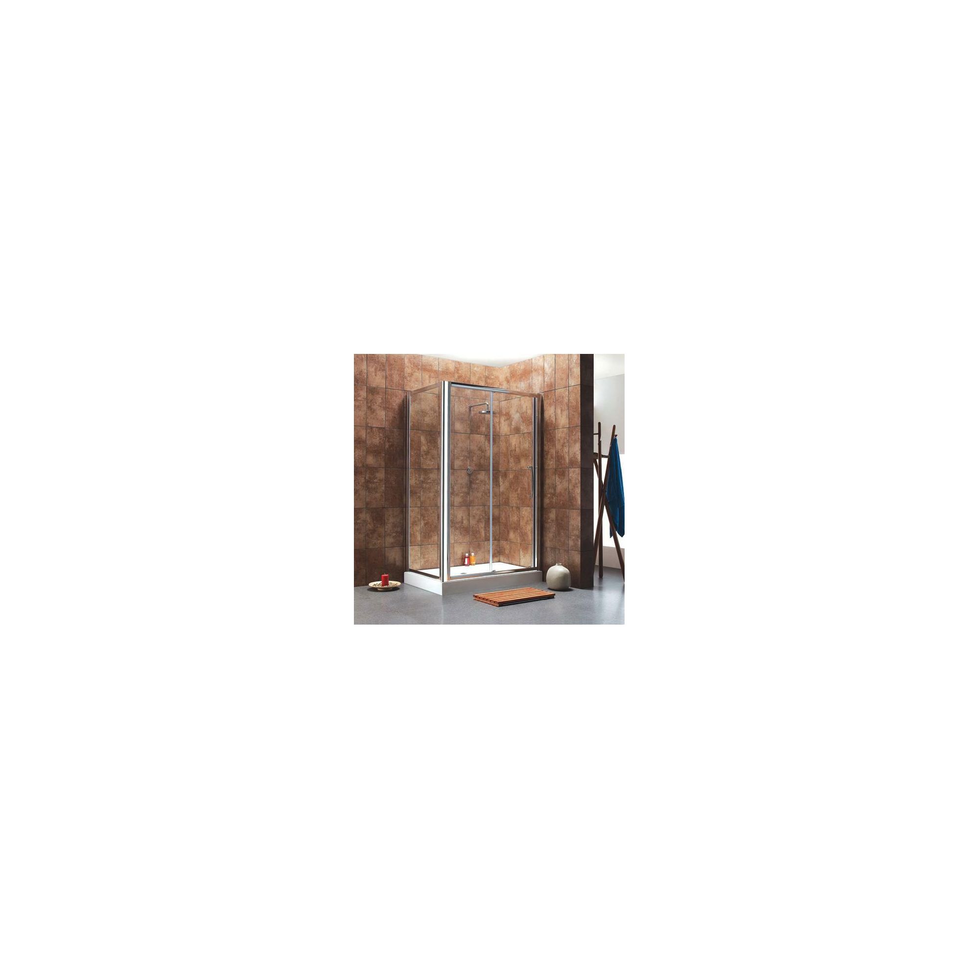 Durab Semi-Frameless Sliding Door Shower Enclosure, 1400mm x 900mm, Low Profile Tray, 6mm Glass at Tesco Direct