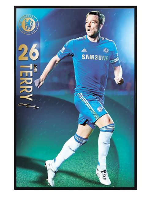 Image of Chelsea Football Club Gloss Black Framed John Terry Cfc Poster