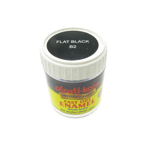 Image of Plasti-kote Brush On Water Based Enamel - Flat Black 59ml