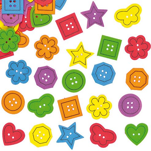 Image of Button Foam Stickers (pack Of 168)