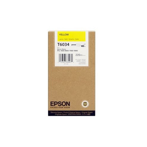 Image of Epson T6034 Yellow (220ml) Ink Cartridge For Stylus Pro 7880 Printers
