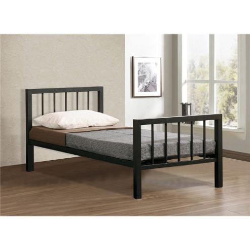 Image of Black Micro Slatted Metal Bed Frame - Single 3ft