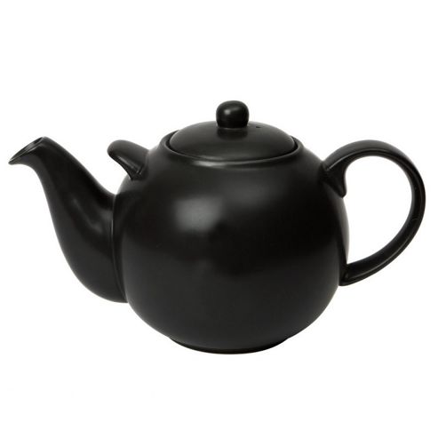 Image of London Pottery 10 Cup Globe Teapot, Matt Black