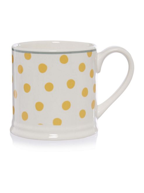 Image of Dickins & Jones Yellow Polka Dot Mug