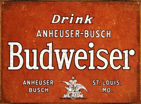 Image of Drink Budweiser Tin Sign