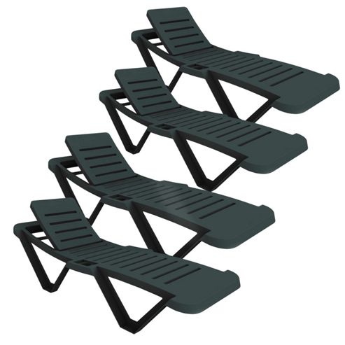 Image of Resol Master Green Sun Loungers - X4 Sun Loungers - Uv Resistant