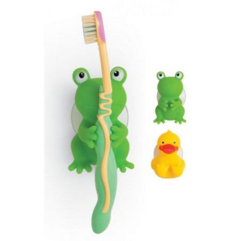 Image of Mommy's Helper Frog And Duck Toothbrush Holder (2 Pack)
