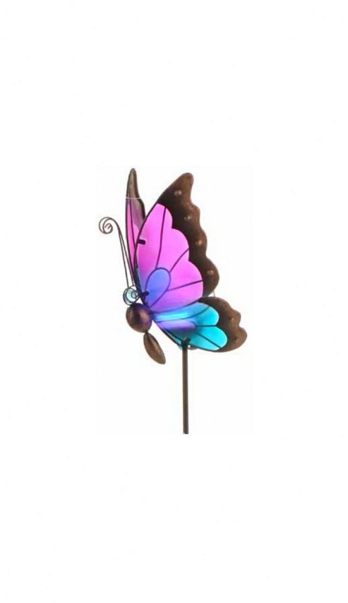Image of Paul Neuhaus Butterfly 1 Light Solar Spike - Violet