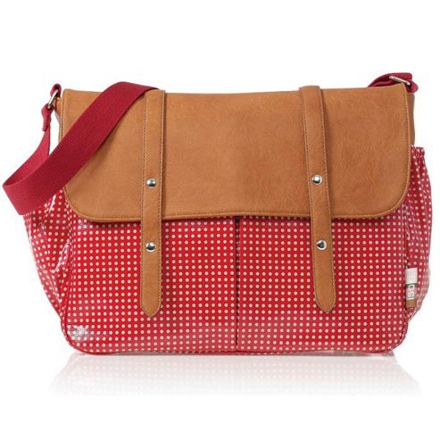 Image of Isoki Monaco Messenger Changing Bag Cherry Cross