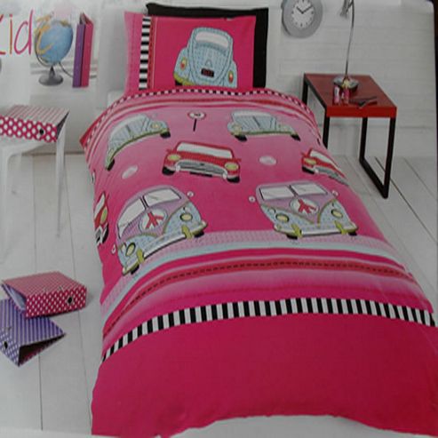 Image of Car Mania Pink Single Bedding