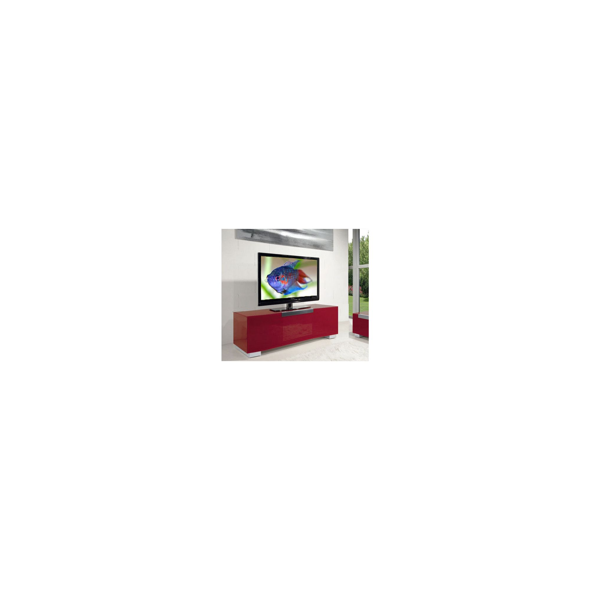 Triskom Stainless Steel / Glass TV Stand for LCD / Plasmas - Red Glass at Tesco Direct