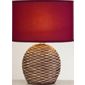 The Lighting & Interiors Group Midi Ripple Table Lamp - Aubergine - Aubergine Cotton